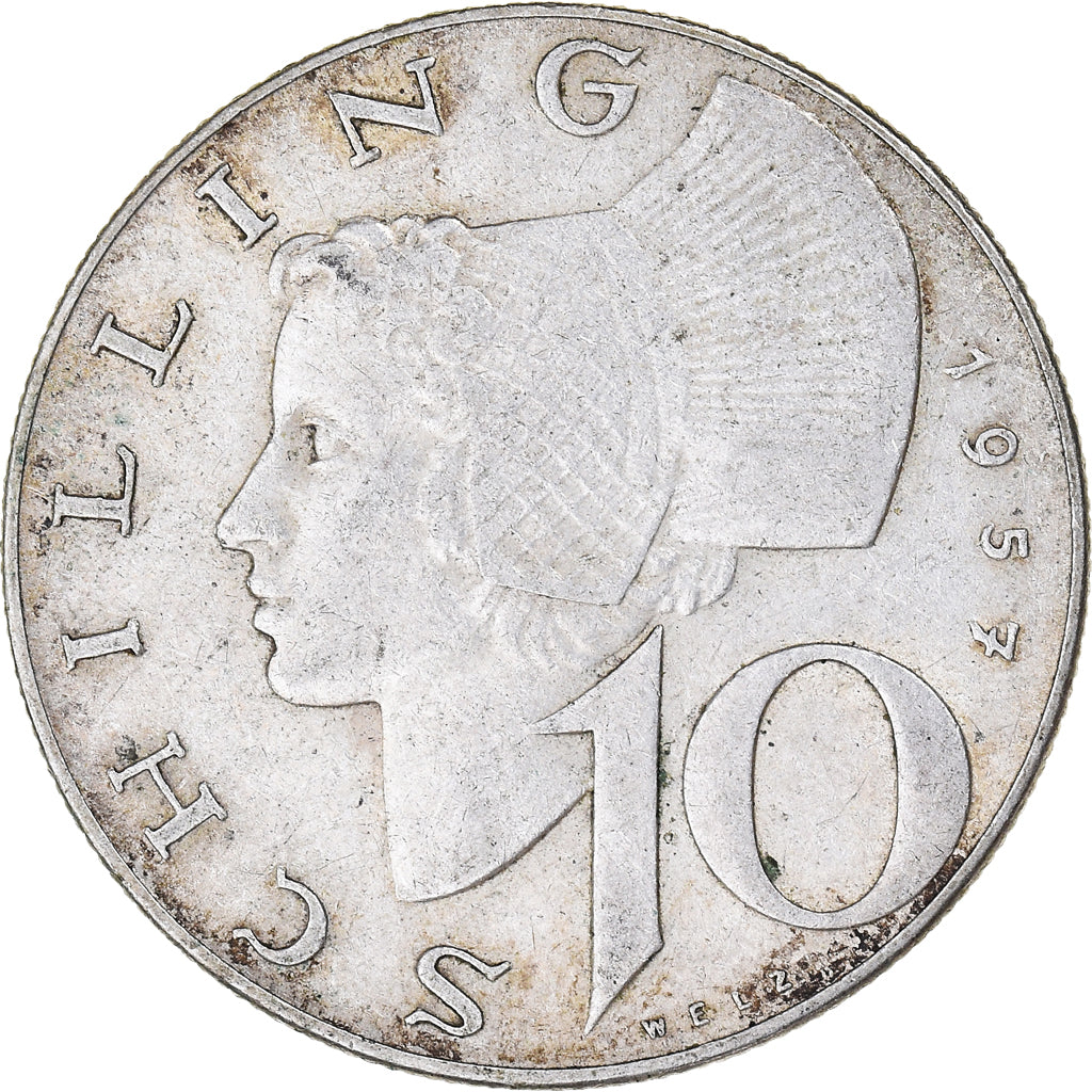 Coin, Austria, 10 Schilling, 1957, AU(50-53), Silver, KM:2882