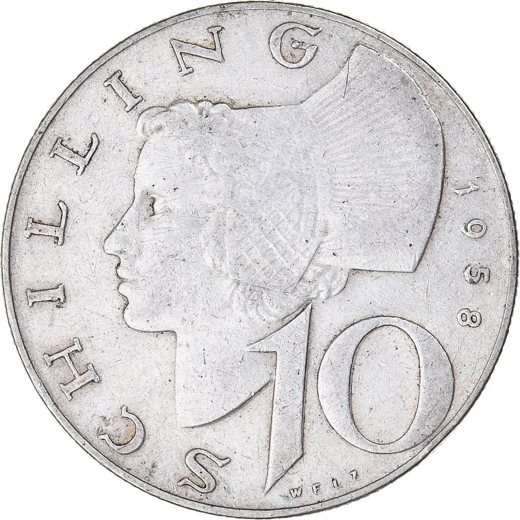 Coin, Austria, 10 Schilling, 1958, Vienne, AU(50-53), Silver, KM:2882