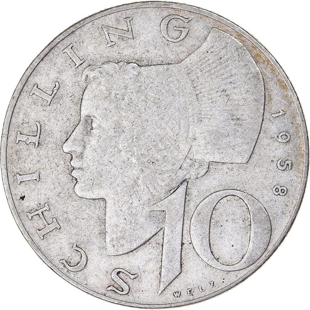 Coin, Austria, 10 Schilling, 1958, Vienne, AU(50-53), Silver, KM:2882
