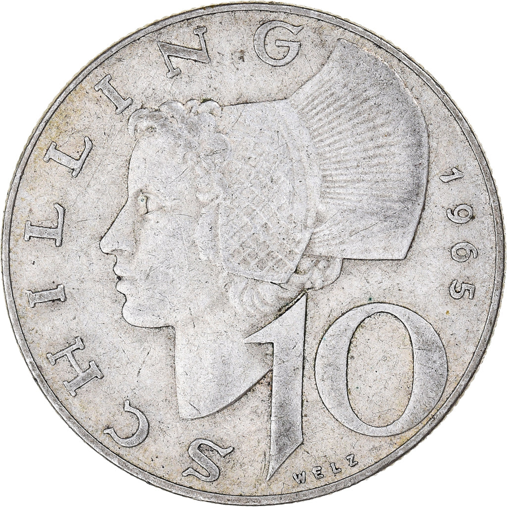 Moneta, Austria, 10 Schilling, 1965, EF(40-45), Srebro, KM:2882