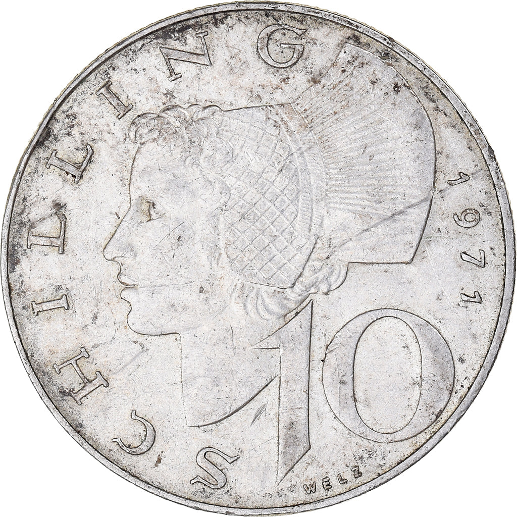 Moneta, Austria, 10 Schilling, 1971, VF(30-35), Srebro, KM:2882