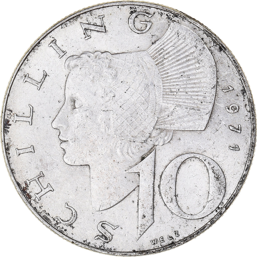 Coin, Austria, 10 Schilling, 1971, AU(50-53), Silver, KM:2882