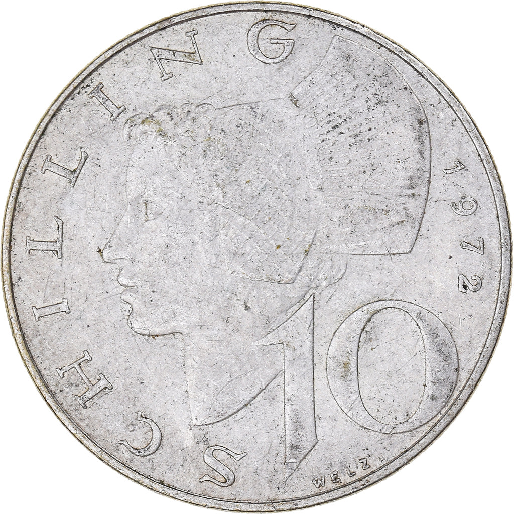 Coin, Austria, 10 Schilling, 1972, VF(30-35), Silver, KM:2882