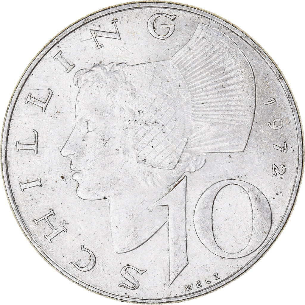 Coin, Austria, 10 Schilling, 1972, AU(55-58), Silver, KM:2882