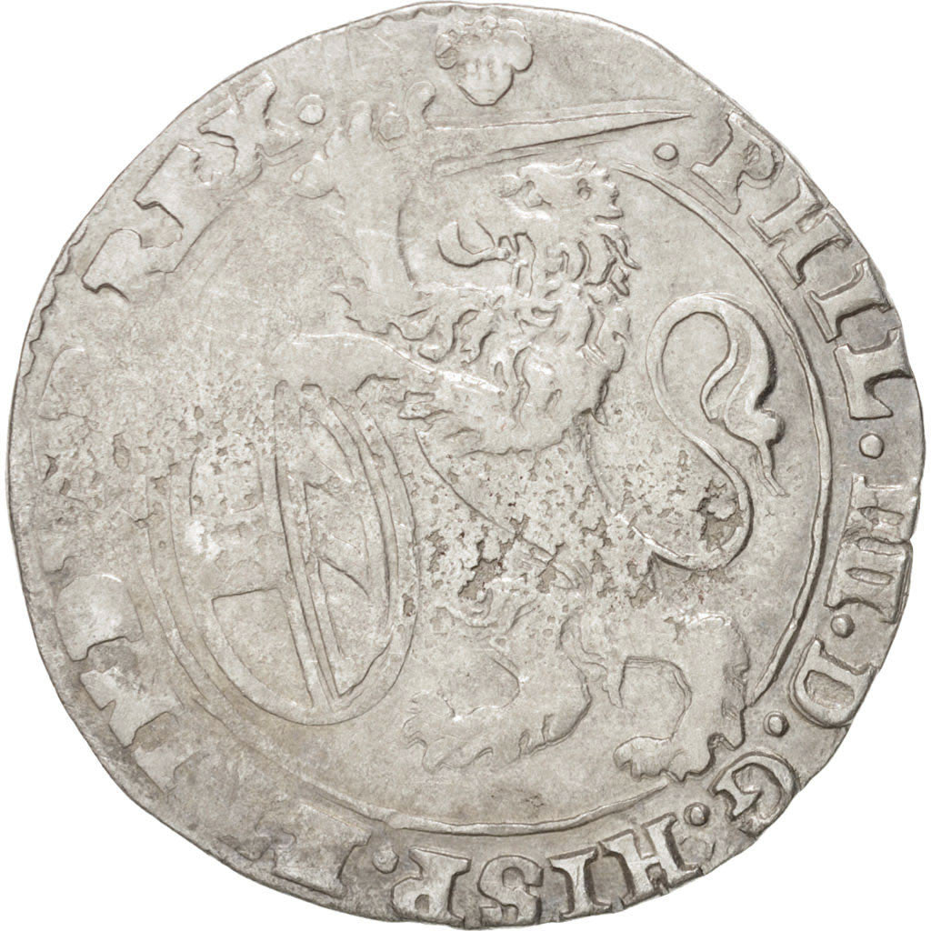 SPANISH NETHERLANDS, Escalin, 1643, Brussels, KM:52.3, AU(50-53), Silver