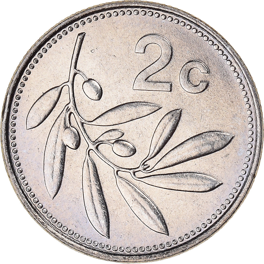 Coin, Malta, 2 Cents, 1986, British Royal Mint, MS(60-62), Copper-nickel, KM:79