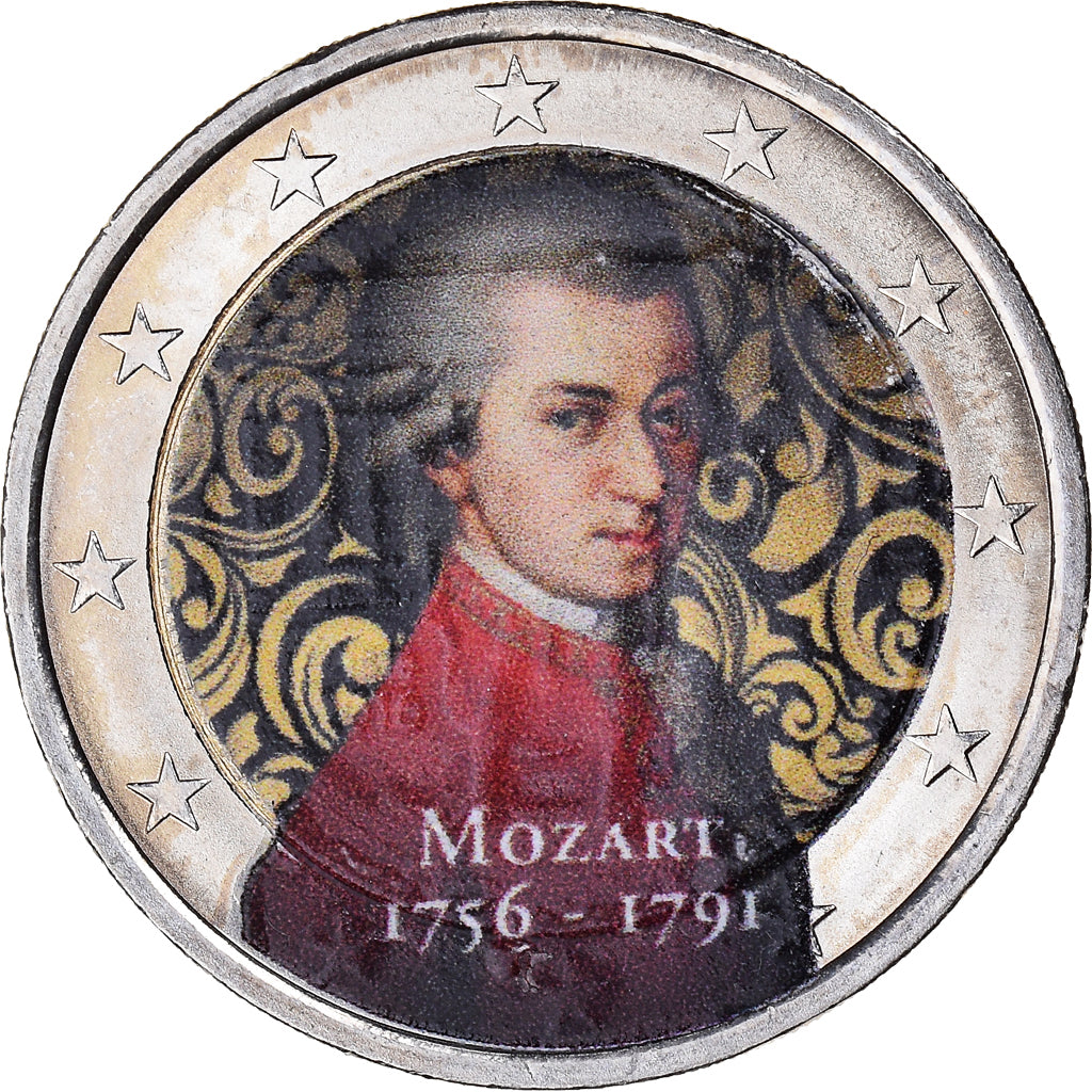Austria, 2 Euro, Mozart, 2016, Colourized, SPL+, Bi-metallico, KM:New