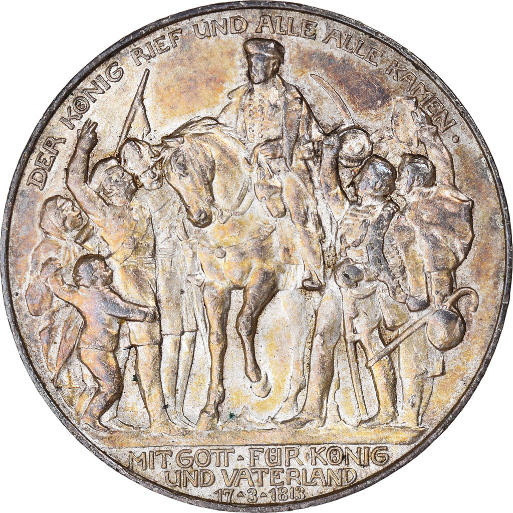 Moneta, Stati tedeschi, PRUSSIA, Wilhelm II, 3 Mark, 1913, Berlin, BB+, Argento