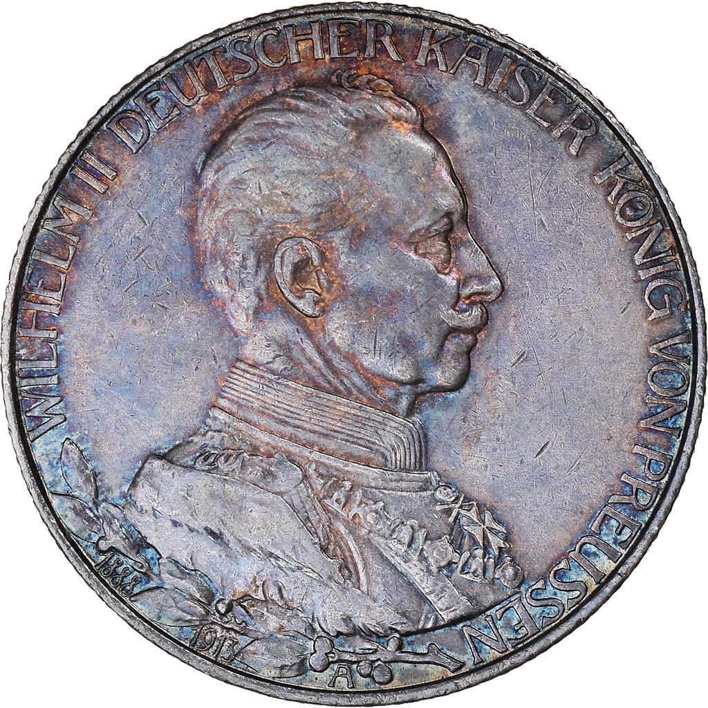 Coin, German States, PRUSSIA, Wilhelm II, 2 Mark, 1913, Berlin, AU(55-58)