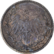 Coin, GERMANY - EMPIRE, 1/2 Mark, 1906, Karlsruhe, VF(30-35), Silver, KM:17
