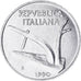 Coin, Italy, 10 Lire, 1990, Rome, MS(64), Aluminum, KM:93