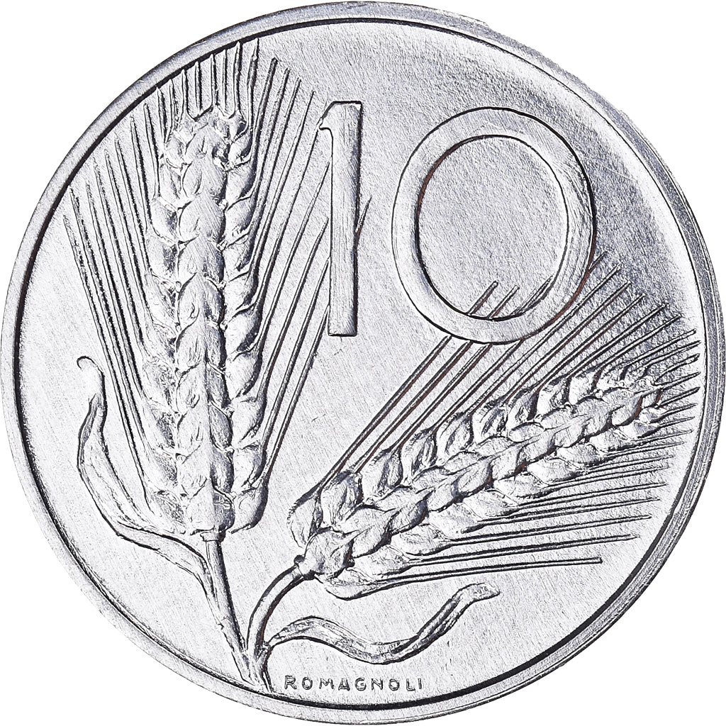 Coin, Italy, 10 Lire, 1990, Rome, MS(64), Aluminum, KM:93