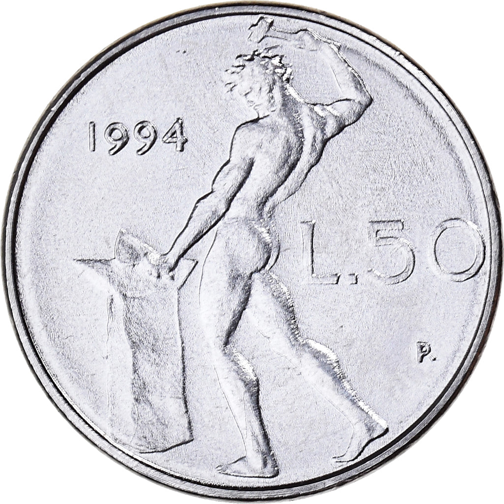 Coin, Italy, 50 Lire, 1994, Rome, MS(64), Stainless Steel, KM:95.2