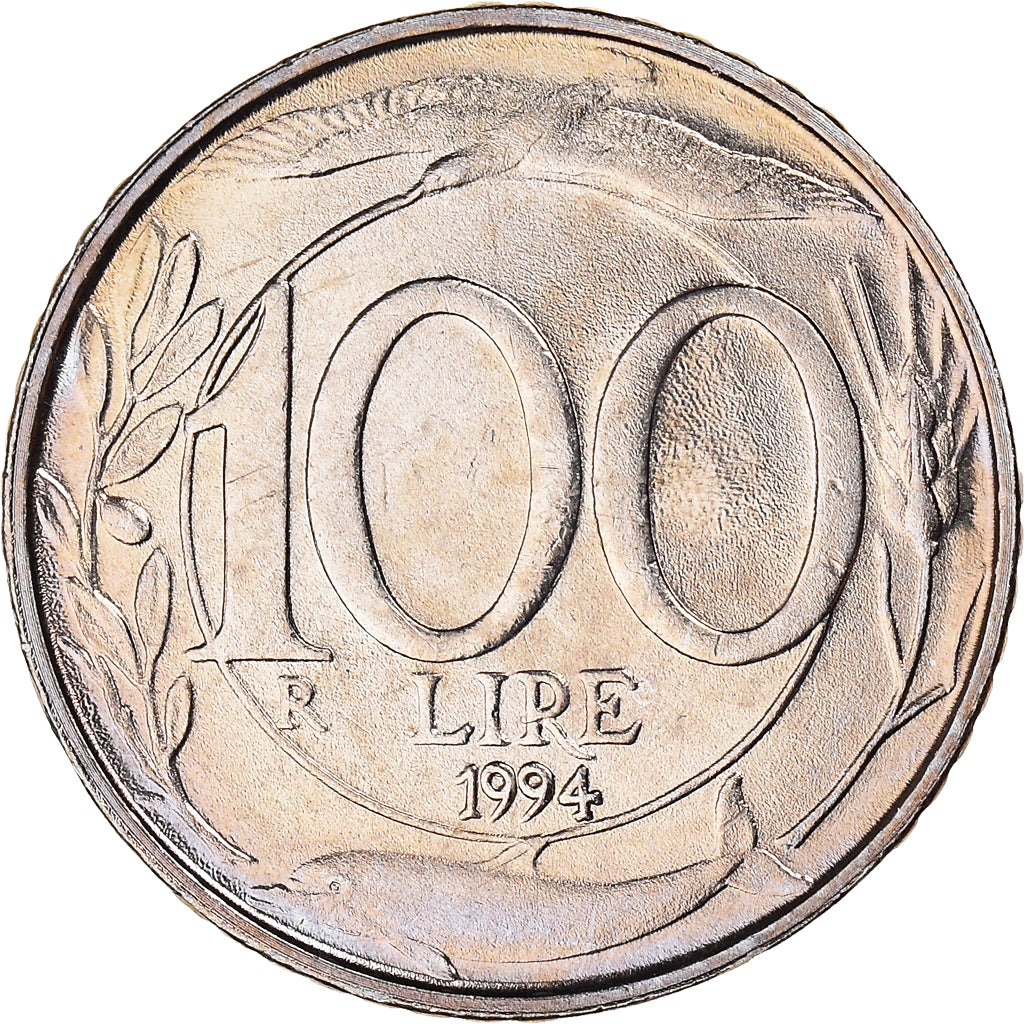 Coin, Italy, 100 Lire, 1994, Rome, MS(64), Copper-nickel, KM:159