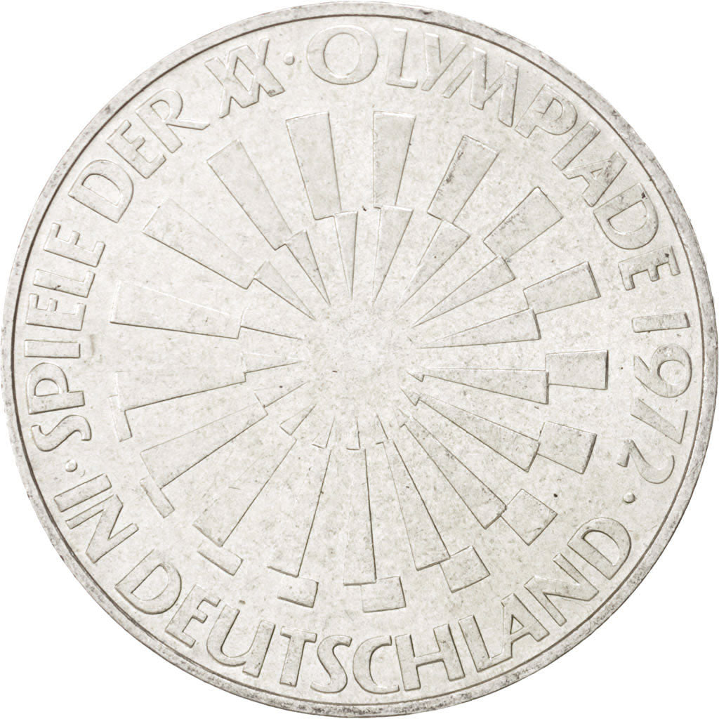 GERMANY - FEDERAL REPUBLIC, 10 Mark, 1972, Munich, KM:130, MS(60-62), Silver