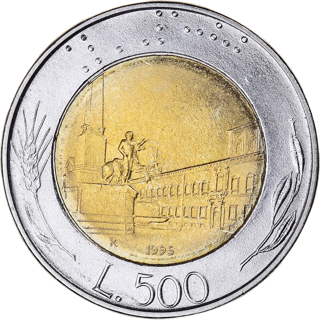 Coin, Italy, 500 Lire, 1995, Rome, MS(63), Bi-Metallic, KM:111