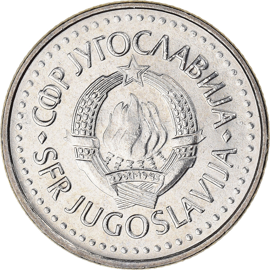 Coin, Yugoslavia, 10 Dinara, 1983, MS(60-62), Copper-nickel, KM:89