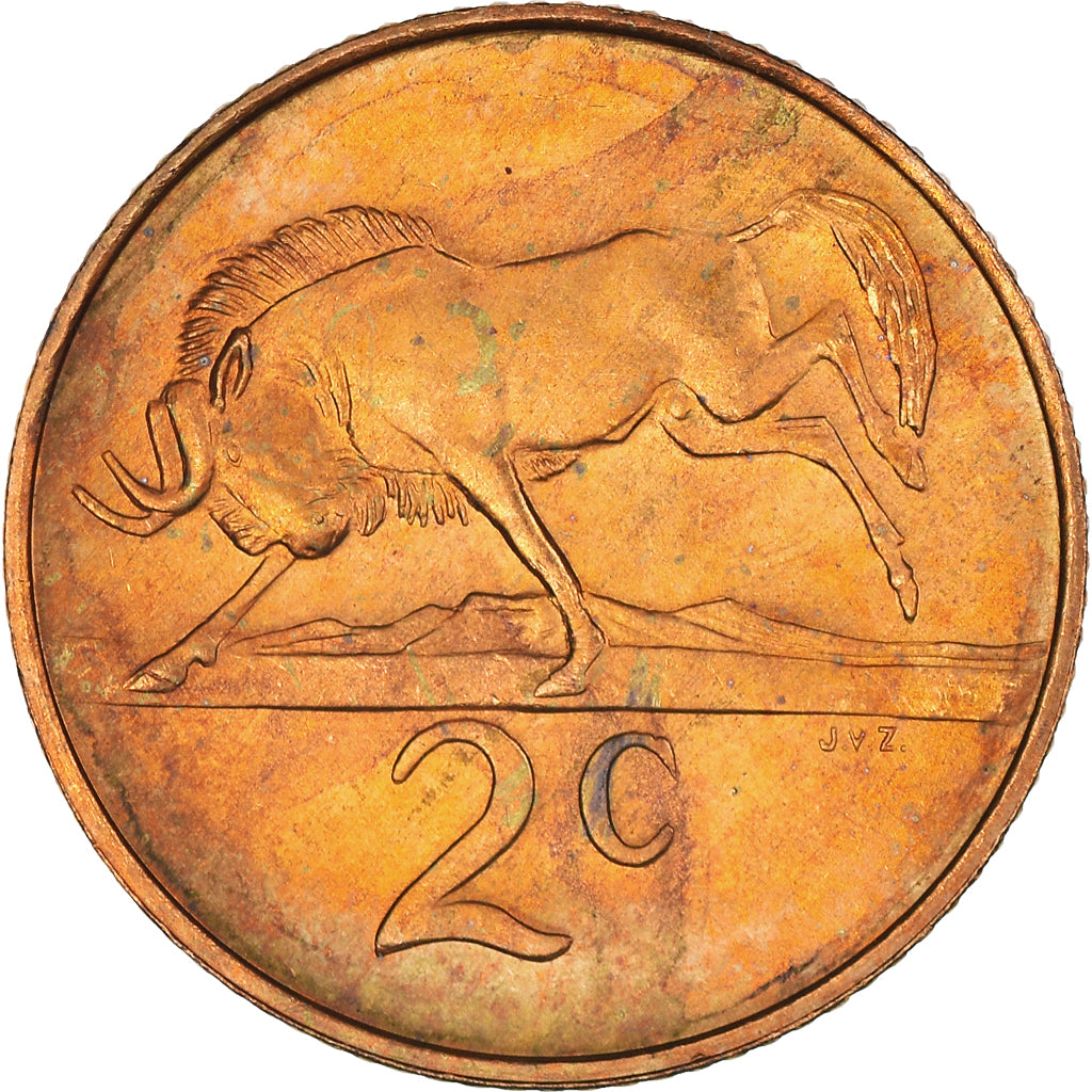 Moneta, Sudafrica, 2 Cents, 1986, SPL, Bronzo, KM:83