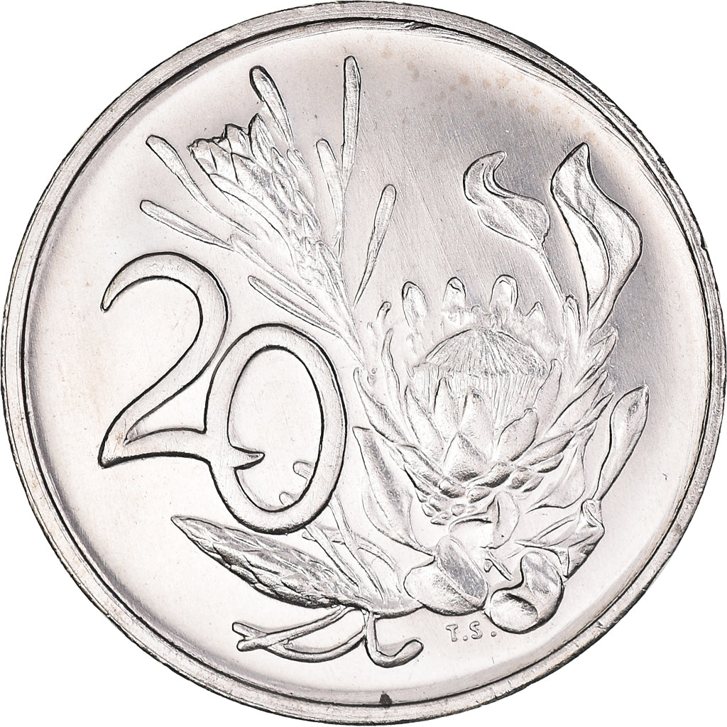 Moneta, Sudafrica, 20 Cents, 1986, SPL, Nichel, KM:86