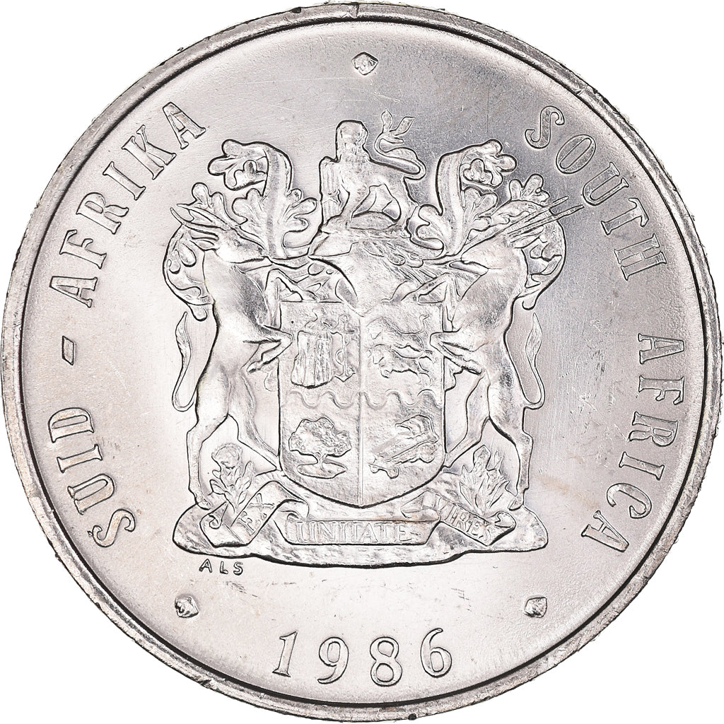 Coin, South Africa, Rand, 1986, MS(60-62), Nickel, KM:88a
