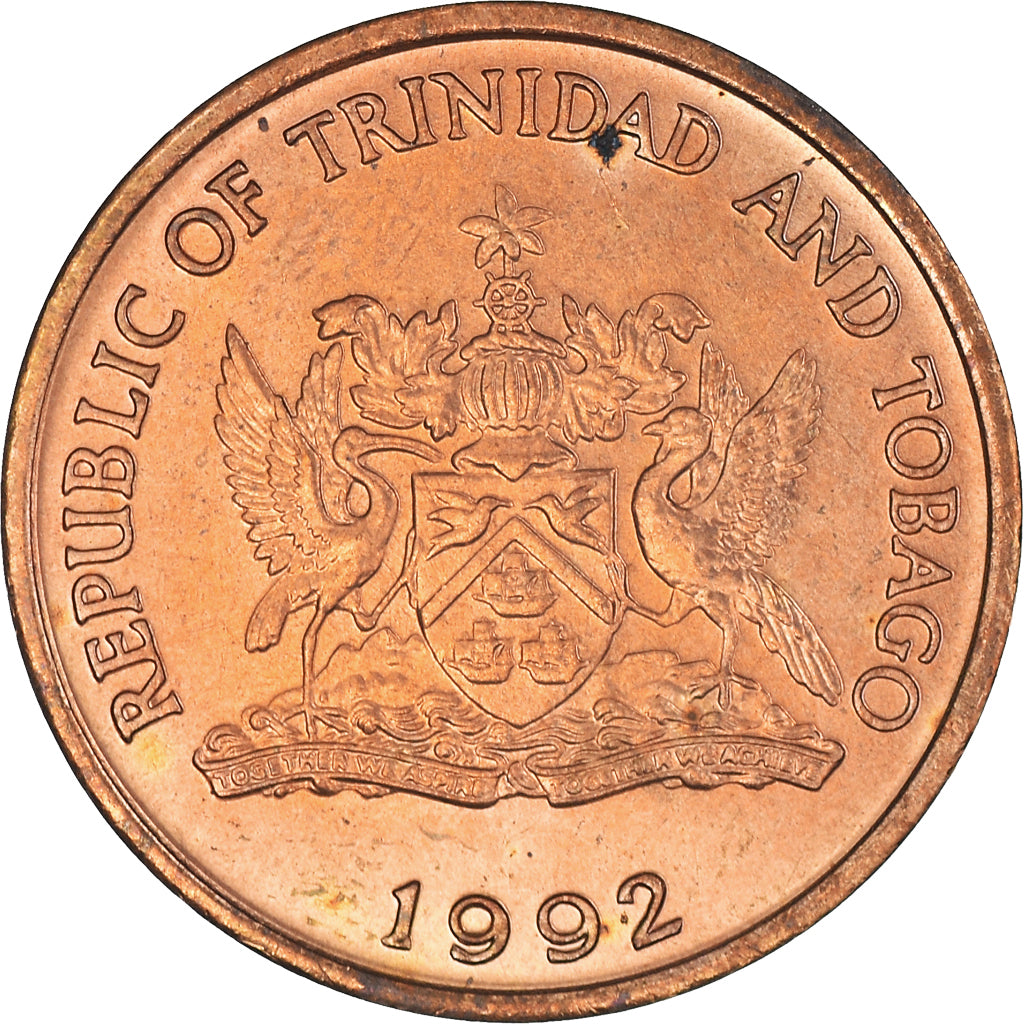 Moneta, TRINIDAD E TOBAGO, 5 Cents, 1992, BB+, Bronzo, KM:30