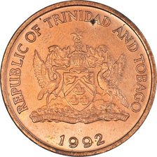 Moneta, TRINIDAD E TOBAGO, 5 Cents, 1992, BB+, Bronzo, KM:30