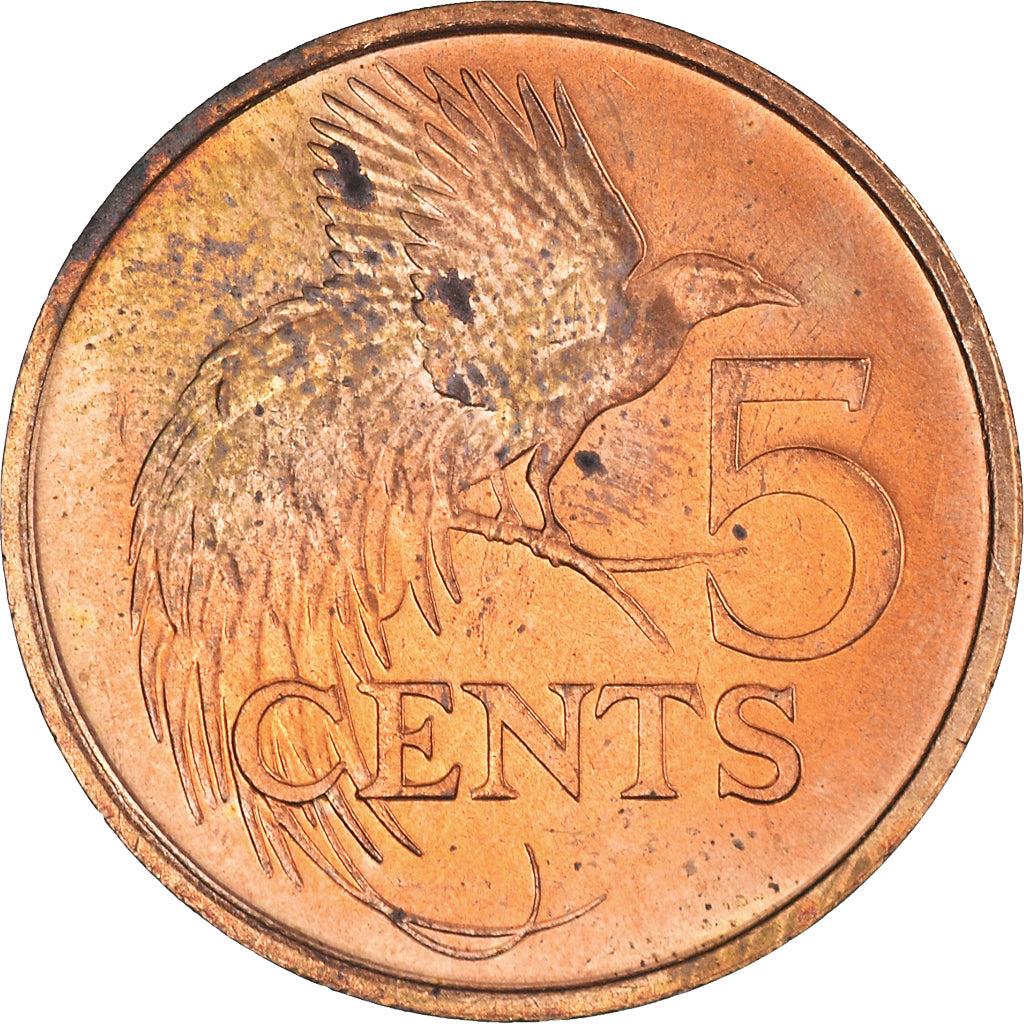 Moneta, TRINIDAD E TOBAGO, 5 Cents, 1992, BB+, Bronzo, KM:30