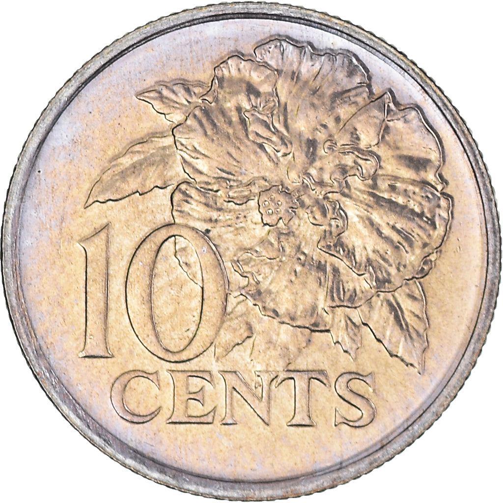 Münze, TRINIDAD & TOBAGO, 10 Cents, 1990, UNZ, Kupfer-Nickel, KM:31
