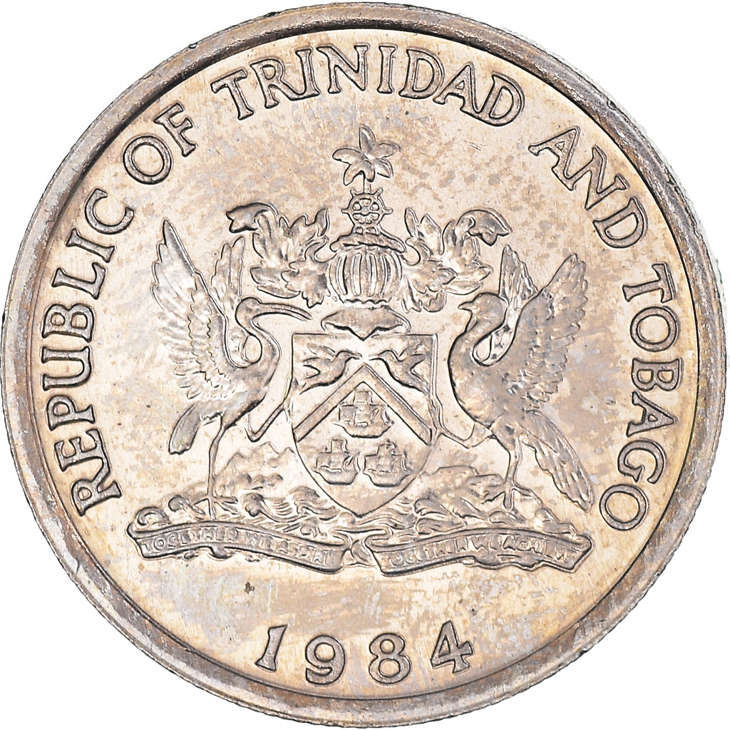Münze, TRINIDAD & TOBAGO, 25 Cents, 1984, VZ+, Kupfer-Nickel, KM:32