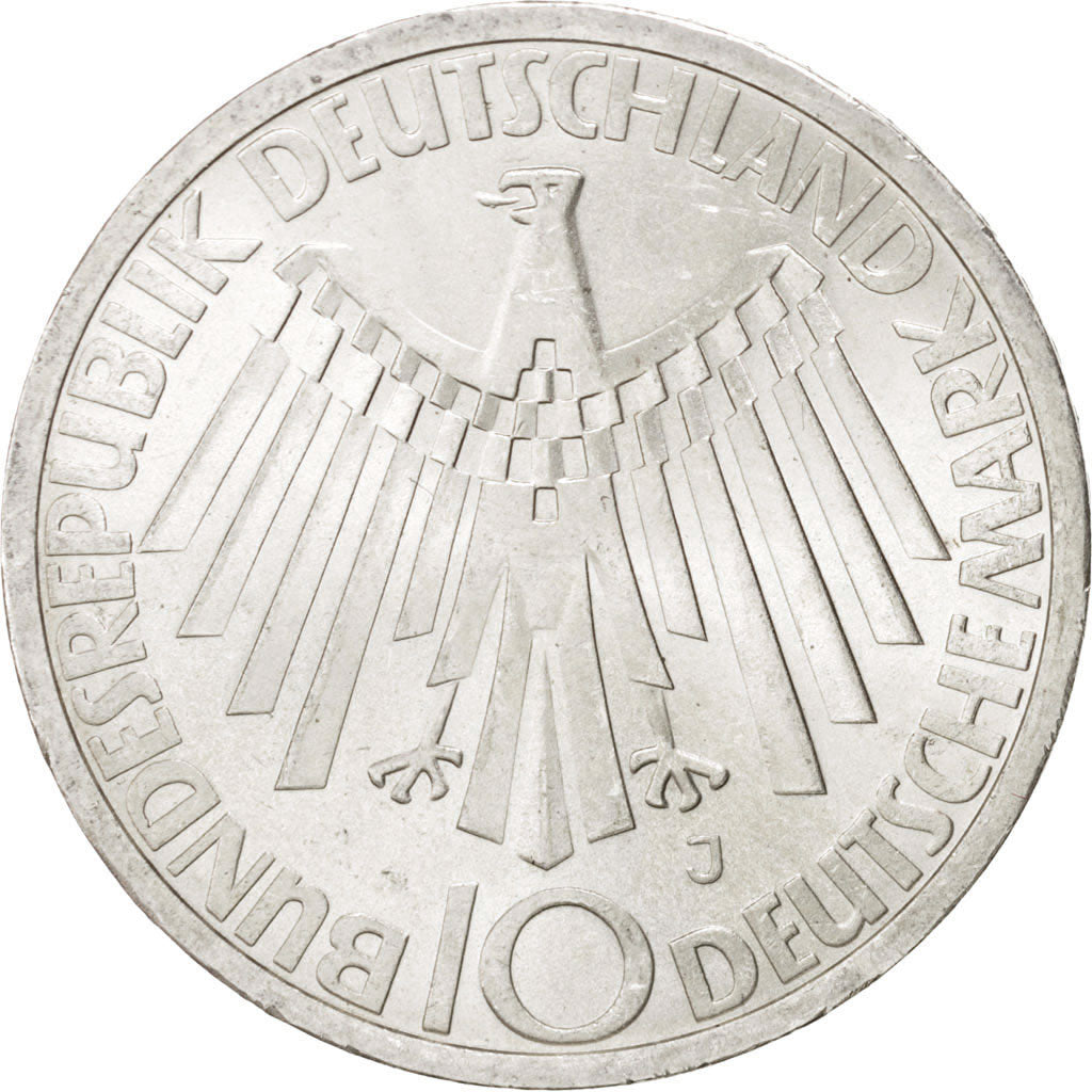 Monnaie, République fédérale allemande, 10 Mark, 1972, Hamburg, SPL, Argent