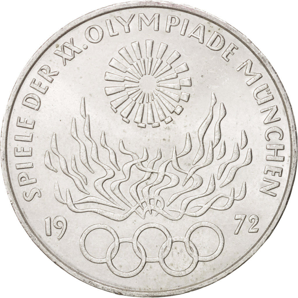 Coin, GERMANY - FEDERAL REPUBLIC, 10 Mark, 1972, Munich, MS(63), Silver, KM:135