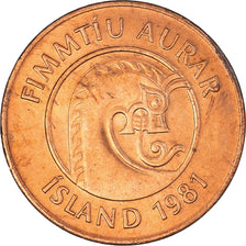 Coin, Iceland, 50 Aurar, 1981, AU(55-58), Bronze, KM:26