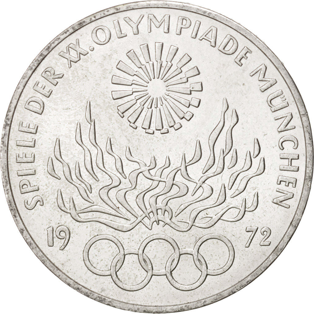 Coin, GERMANY - FEDERAL REPUBLIC, 10 Mark, 1972, Hamburg, MS(63), Silver, KM:135