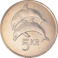Coin, Iceland, 5 Kronur, 1984, AU(55-58), Copper-nickel, KM:28