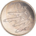 Coin, Iceland, 10 Kronur, 1984, MS(60-62), Copper-nickel, KM:29.1