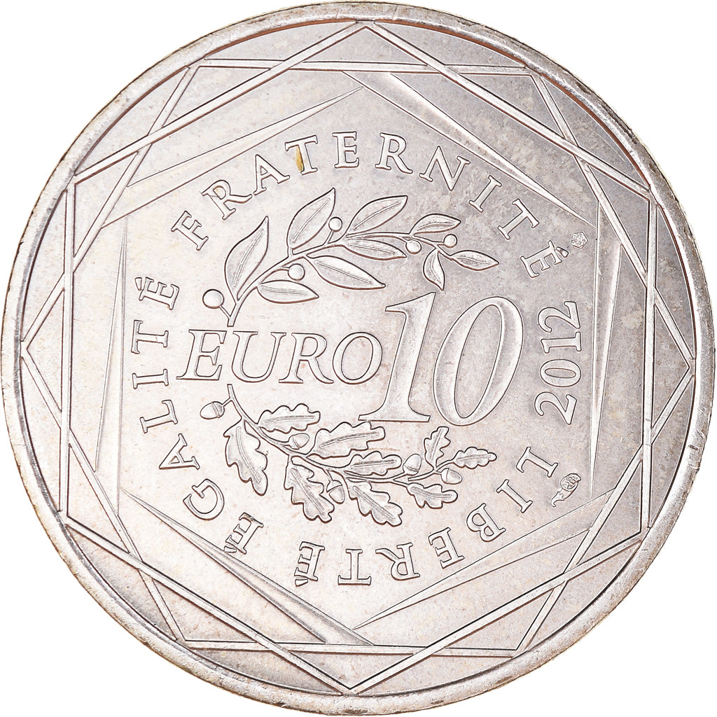France, 10 Euro, Provence-Alpes-Cote d'Azur, 2012, Paris, MS(64), Silver