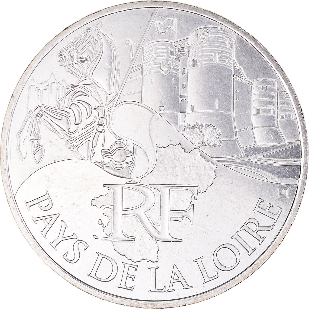 Francia, 10 Euro, 2011, Paris, Pays De La Loire, SPL+, Argento, KM:1746