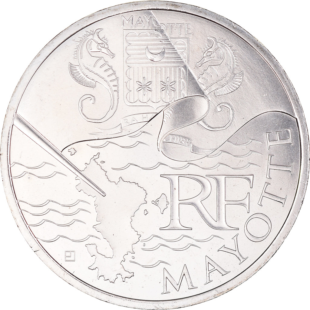 France, 10 Euro, Mayotte, 2011, Paris, MS(63), Silver, KM:1726