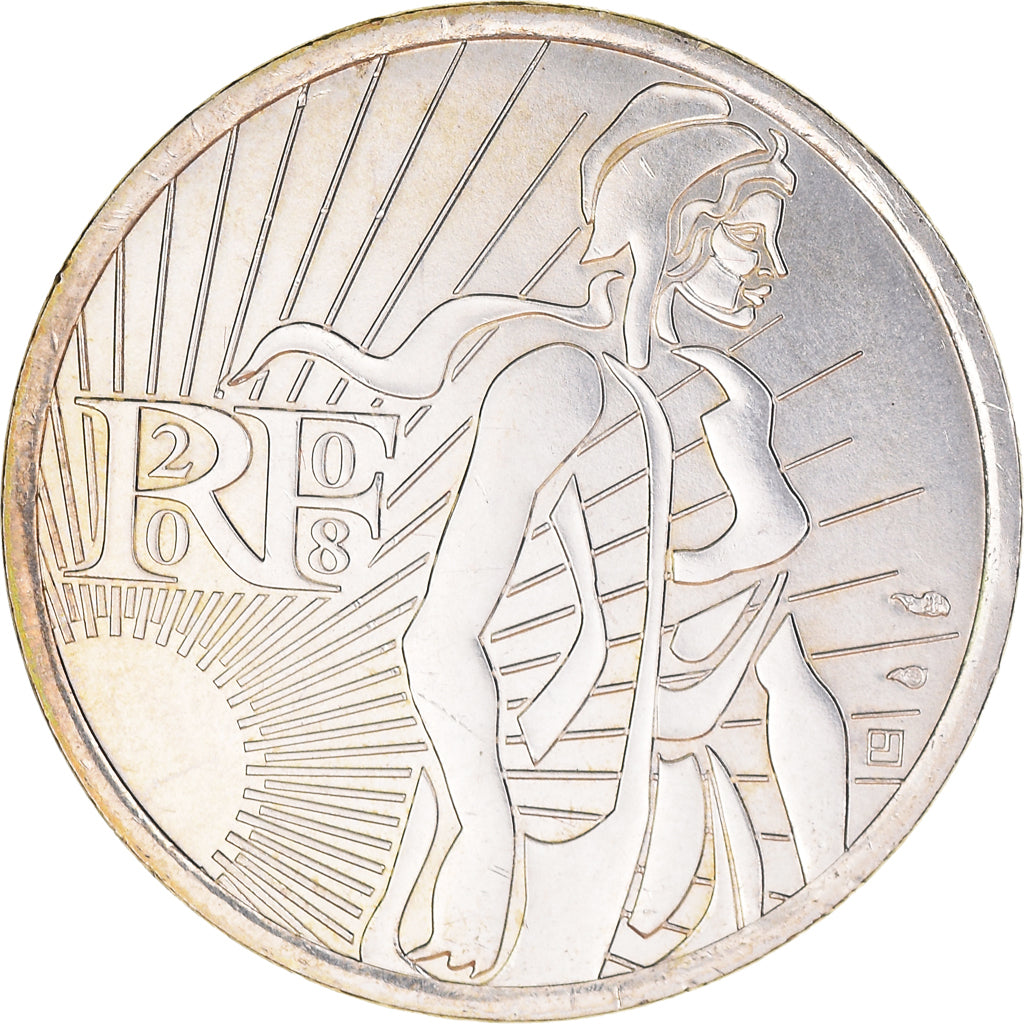 Francja, 5 Euro, 2008, MS(64), Srebro, Gadoury:EU287, KM:1534