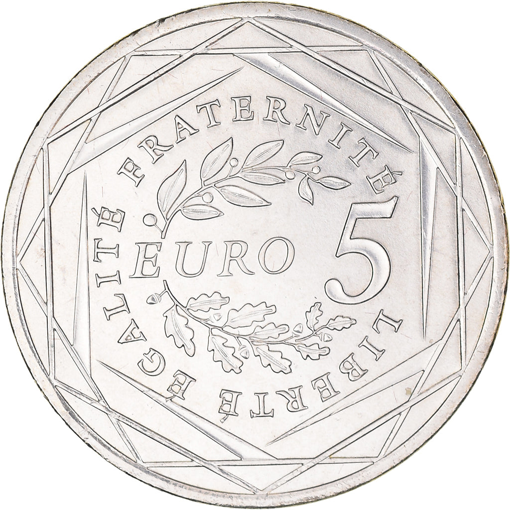 Francja, 5 Euro, 2008, MS(64), Srebro, Gadoury:EU287, KM:1534