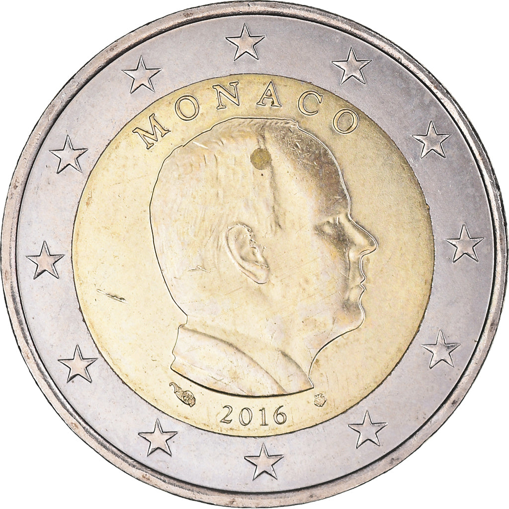 Monaco, 2 Euro, 2016, MS(60-62), Bi-Metallic, Gadoury:MC 195