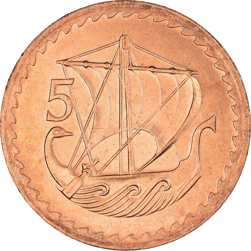Monnaie, Chypre, 5 Mils, 1980, SPL+, Bronze, KM:39