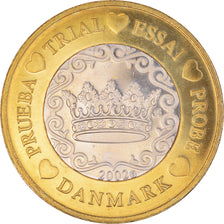 Denmark, Euro, 2002, unofficial private coin, AU(55-58), Copper Plated Steel
