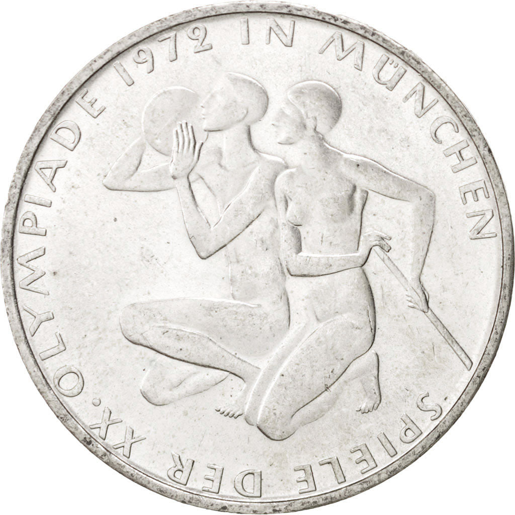 GERMANY - FEDERAL REPUBLIC, 10 Mark, 1972, Munich, KM:132, MS(64), Silver