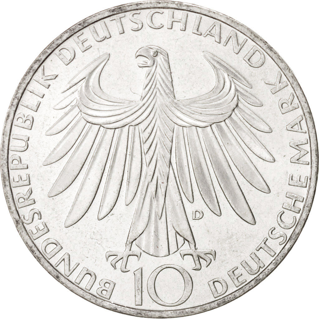 GERMANY - FEDERAL REPUBLIC, 10 Mark, 1972, Munich, KM:132, MS(64), Silver