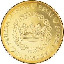 Denmark, 20 Euro Cent, 2002, unofficial private coin, MS(65-70), Brass