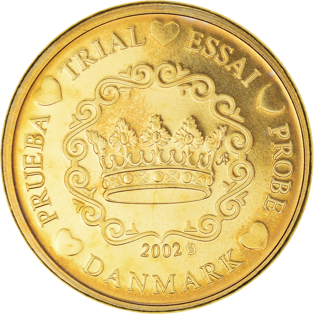 Danimarca, 10 Euro Cent, 2002, unofficial private coin, FDC, Ottone