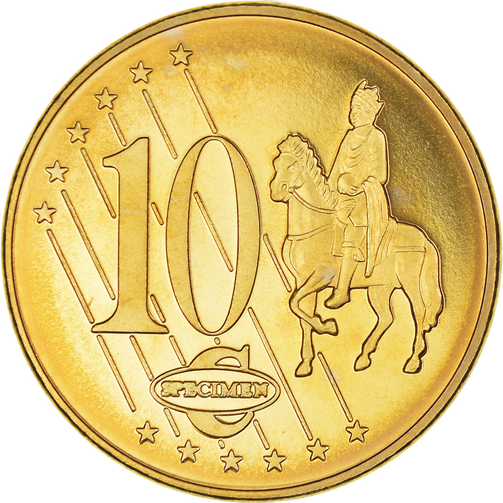 Danimarca, 10 Euro Cent, 2002, unofficial private coin, FDC, Ottone