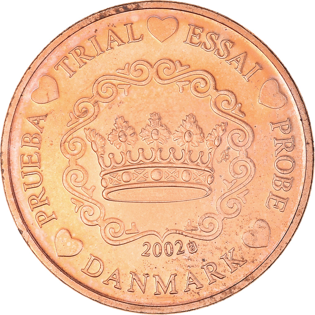 Denmark, Euro Cent, 2002, unofficial private coin, MS(60-62), Copper Plated