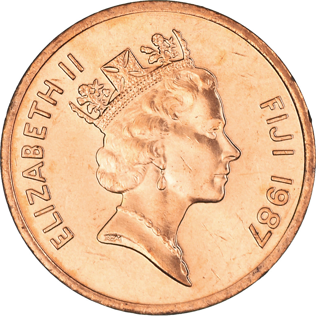 Coin, Fiji, Elizabeth II, Cent, 1987, MS(63), Bronze, KM:49